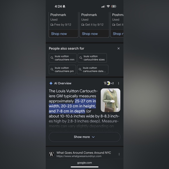 Authentic Louis Vuitton Cartouchiere GM purse crossbody - Picture 6 of 6